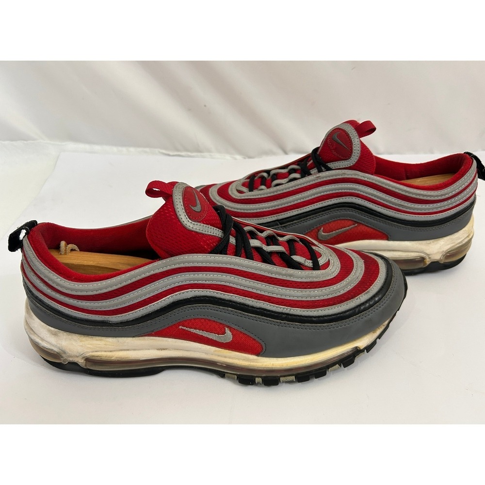 Nike Air Max 97 University Red Cool Grey Mens Sneakers 921826-007 Size 12